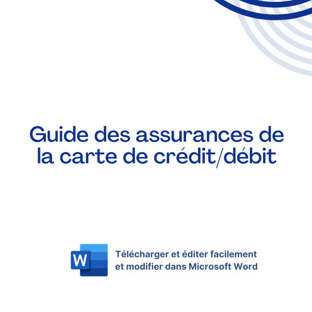 Modèle de Guide des assurances de la carte de crédit/débit
