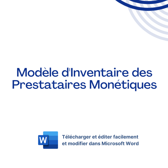 Modèle d'Inventaire des Prestataires Monétiques