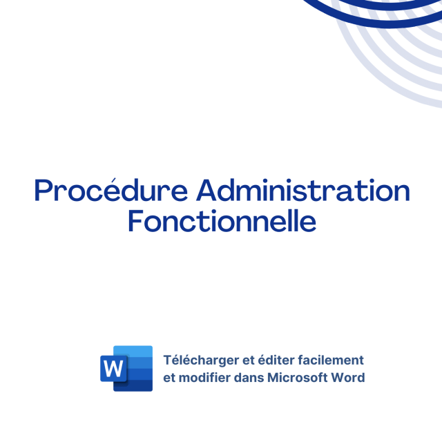 Modèle de Procédure Administration Fonctionnelle