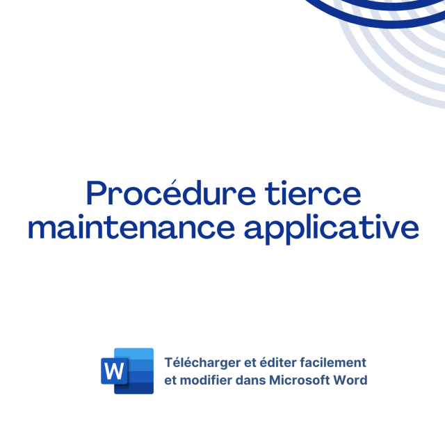 Modèle de Procédure tierce maintenance applicative