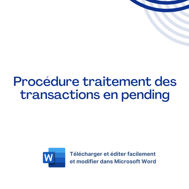 Modèle de procédure traitement des transactions en pending