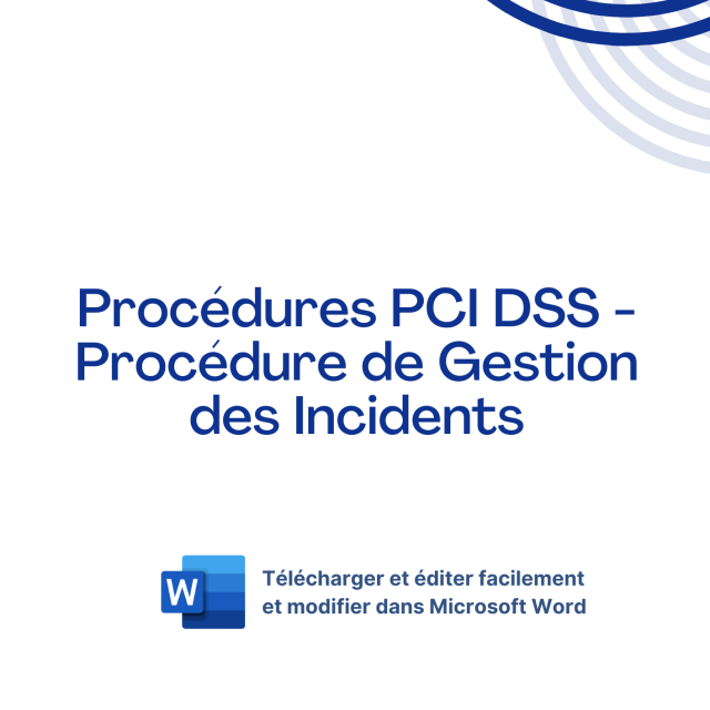 Modèle de Procédure PCI DSS de gestion des incidents