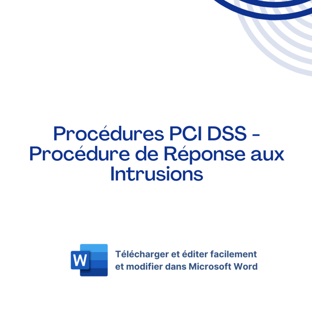 Modèle de Procédure de réponse aux intrusions -  PCI DSS