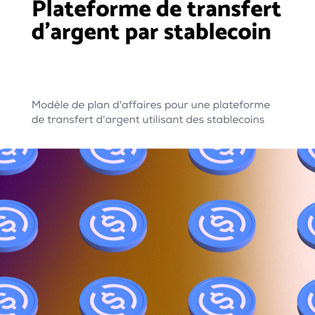 Modèle de plan d'affaires pour une plateforme de transfert d'argent utilisant des stablecoins